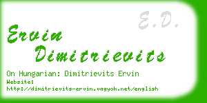 ervin dimitrievits business card